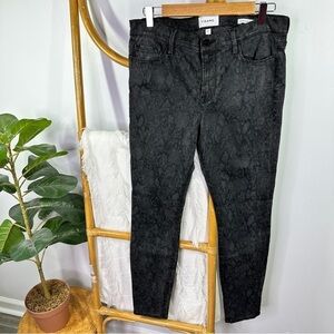 NWT Frame Le Skinny Black Snakeskin Skinny Jeans sz 33
